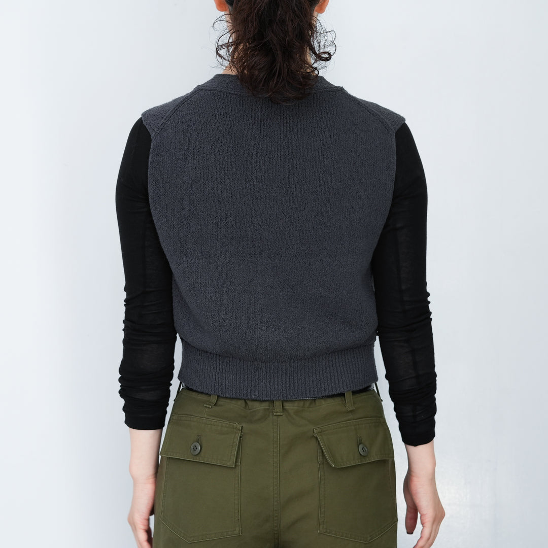 YLÈVE COTTON BOUCLE KNIT VEST 