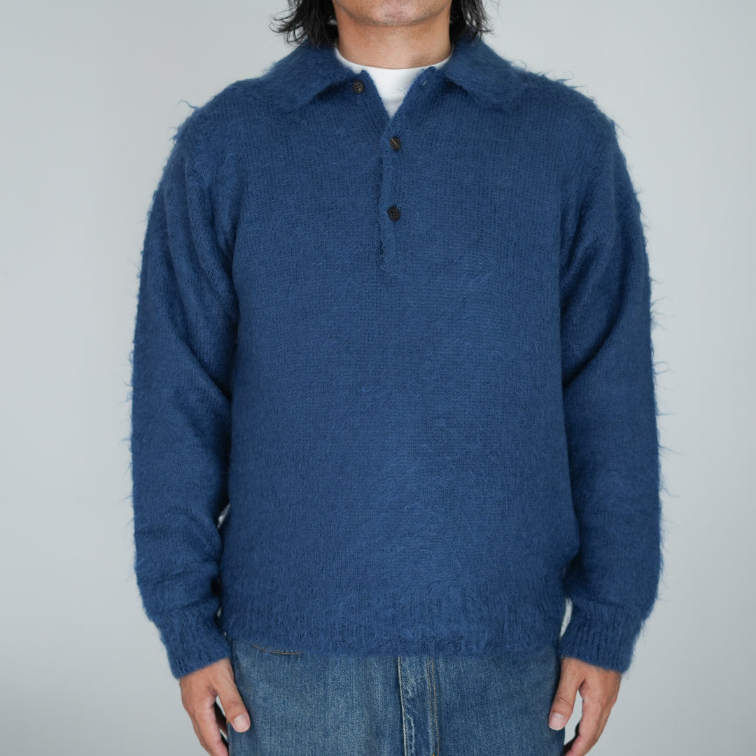 26AW】AURALEE BRUSHED SUPER KID MOHAIR KNIT POLO 