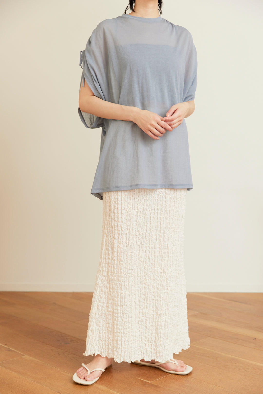 26SS】PHEENY Shrink Lace Frill Skirt 