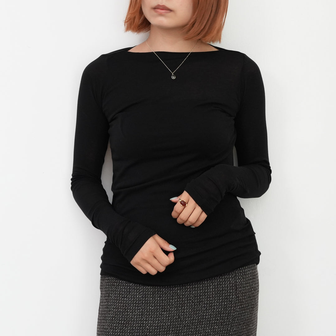 2点　AURALEE HIGH GAUGE SHEER / A.P.C ピアス AURALEE | SUPER HIGH GAUGE SHEER RIB BOAT NECK L/S TEE WOMEN