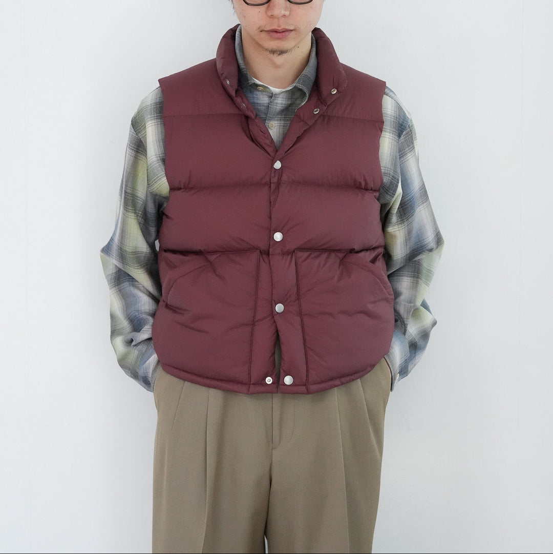 25AW】AURALEE SUPER LIGHT NYLON RIPSTOP DOWN VEST 