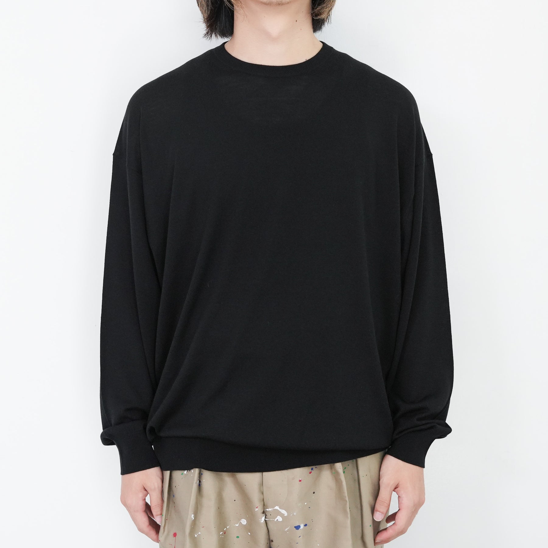 Graphpaper High Gauge L/S Oversized Crew Neck Knit 