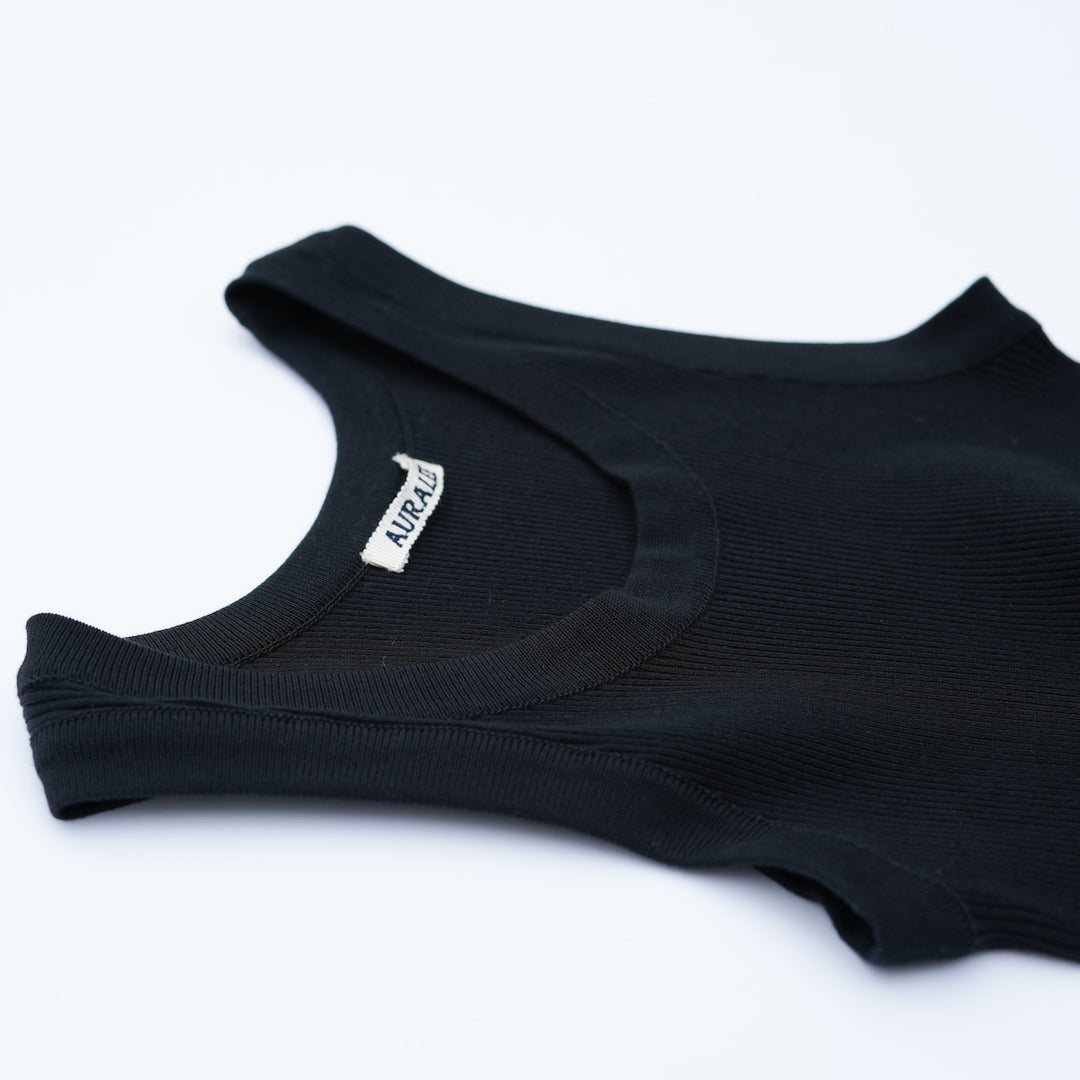25SS】AURALEE COTTON HIGH GAUGE RIB KNIT TANK TOP 