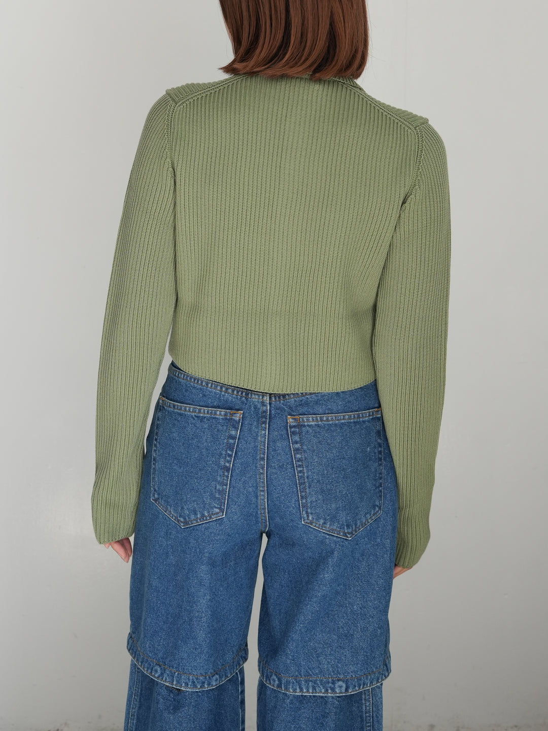25AW】AURALEE SUPER FINE WOOL SOFT RIB KNIT CROPPED SHIRT CARDIGAN