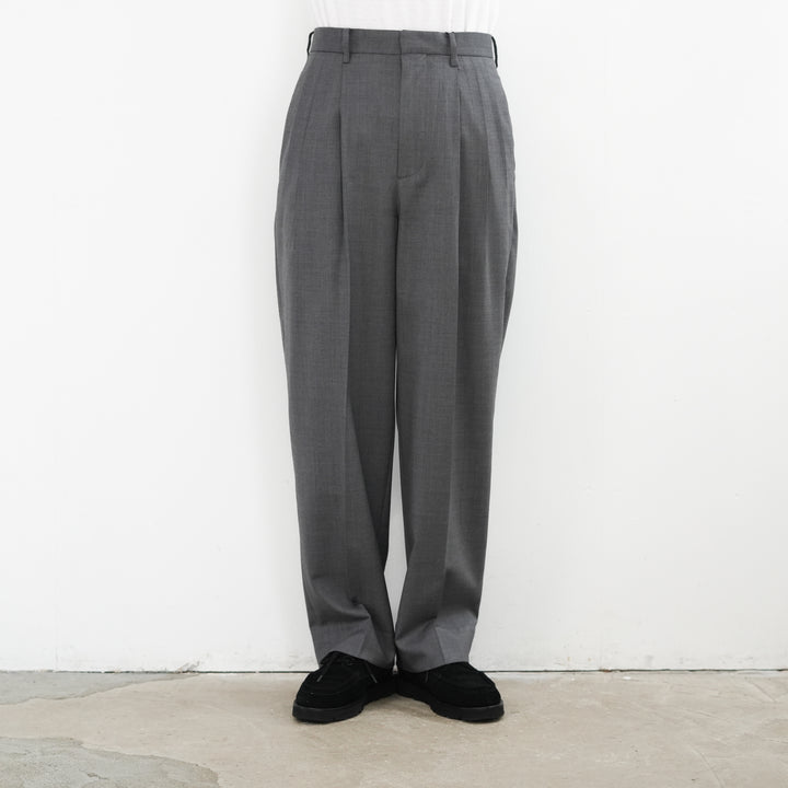 YLÈVE SUPER120'S CHAMBRAY WOOL 3TACK TROUSERS 