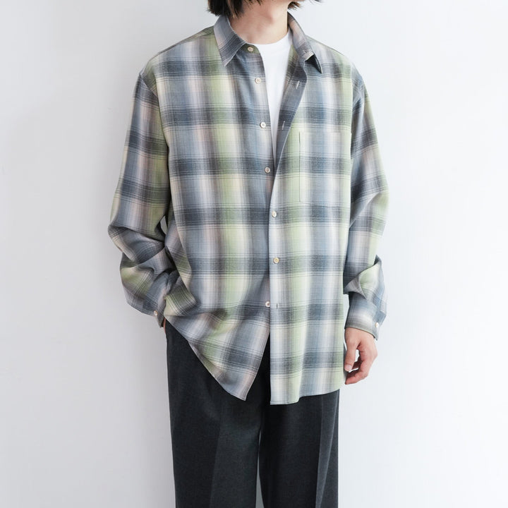 25AW】AURALEE SUPER LIGHT WOOL CHECK SHIRT 