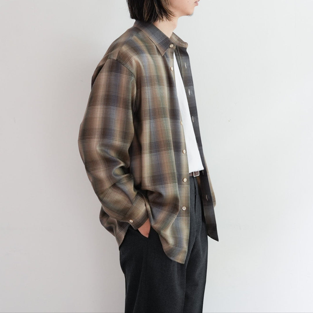25AW】AURALEE SUPER LIGHT WOOL CHECK SHIRT 