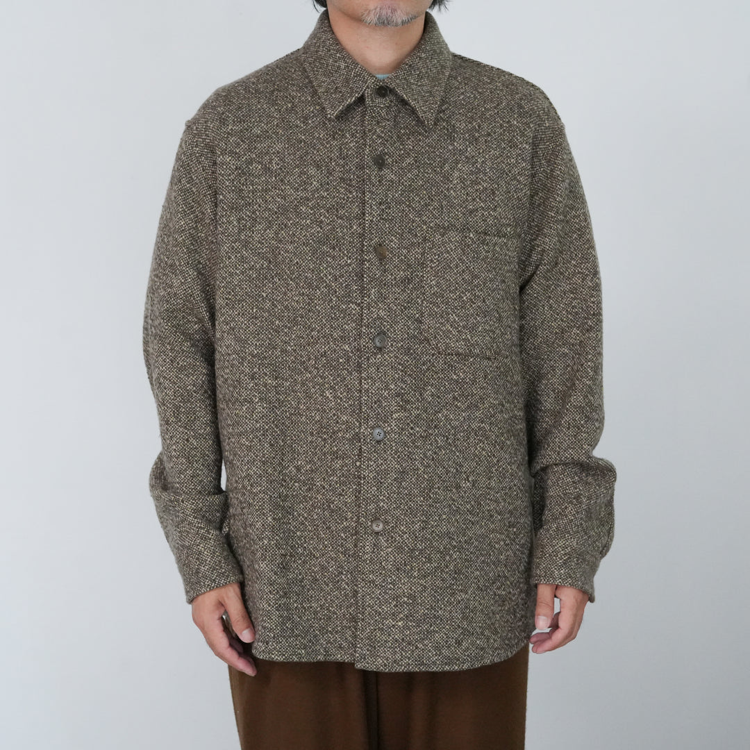 トップス AURALEE 25AW SPUN TWEED SHIRT 25AW】AURALEE HOMESPUN TWEED SHIRT BLOUSON 