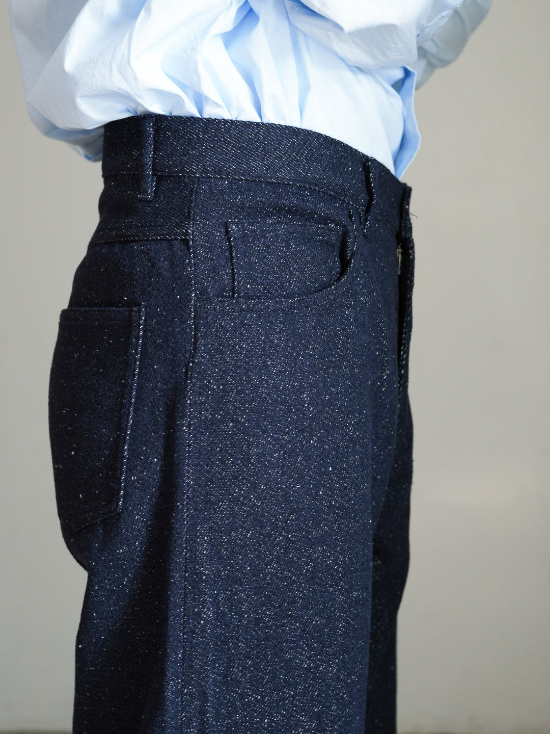 26AW】AURALEE SILK NEP DENIM 5P WIDE PANTS 