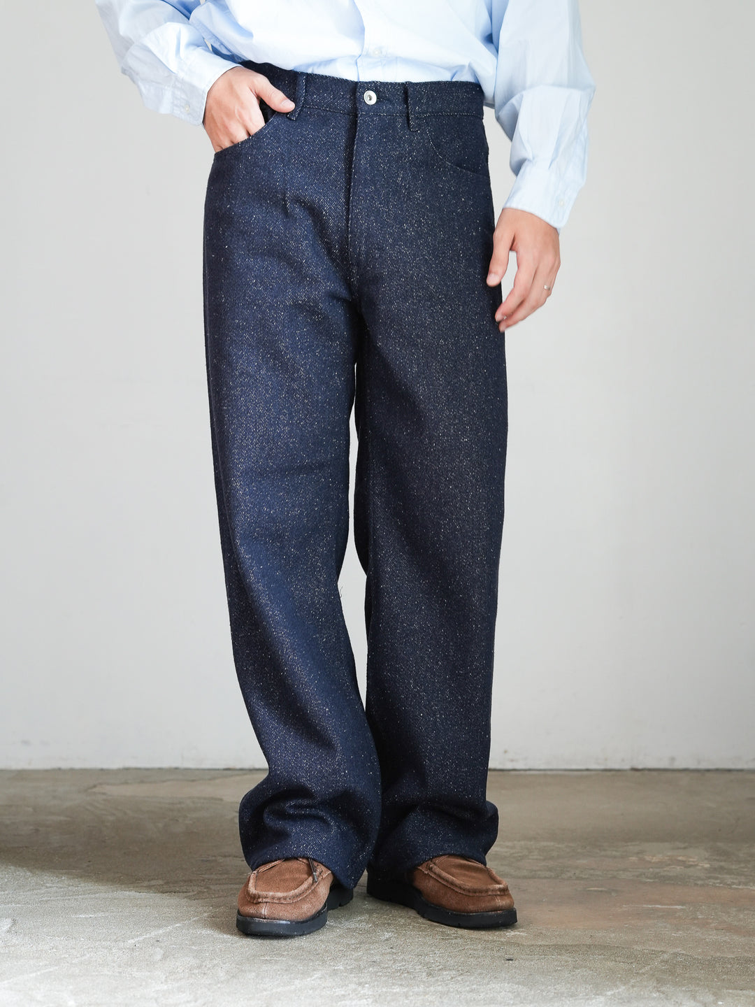 26AW】AURALEE SILK NEP DENIM 5P WIDE PANTS 