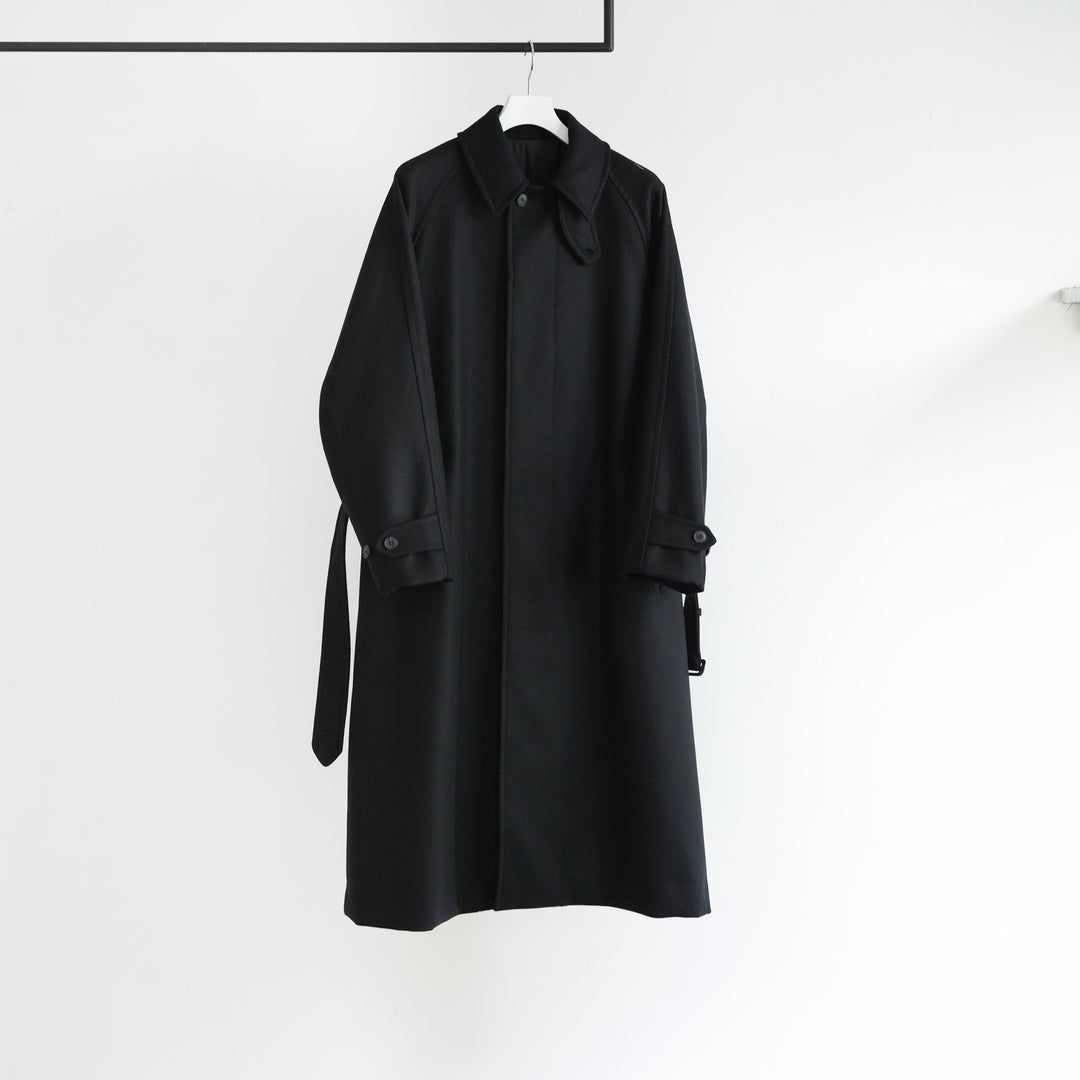 未使用級★21AW★YLEVE★メルトンウール100%★ゆったりロングコート★黒 YLÈVE / SUPER100'S WOOL MELTON COAT | YLÈVE（イレーヴ） ｜【公式