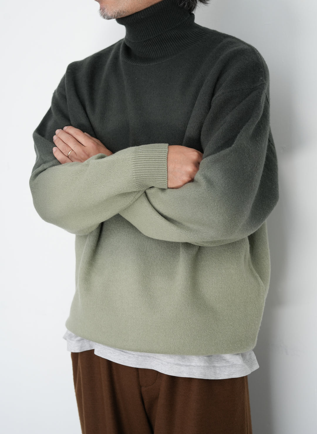 Graphpaper Gradient dyed wool High neck knit