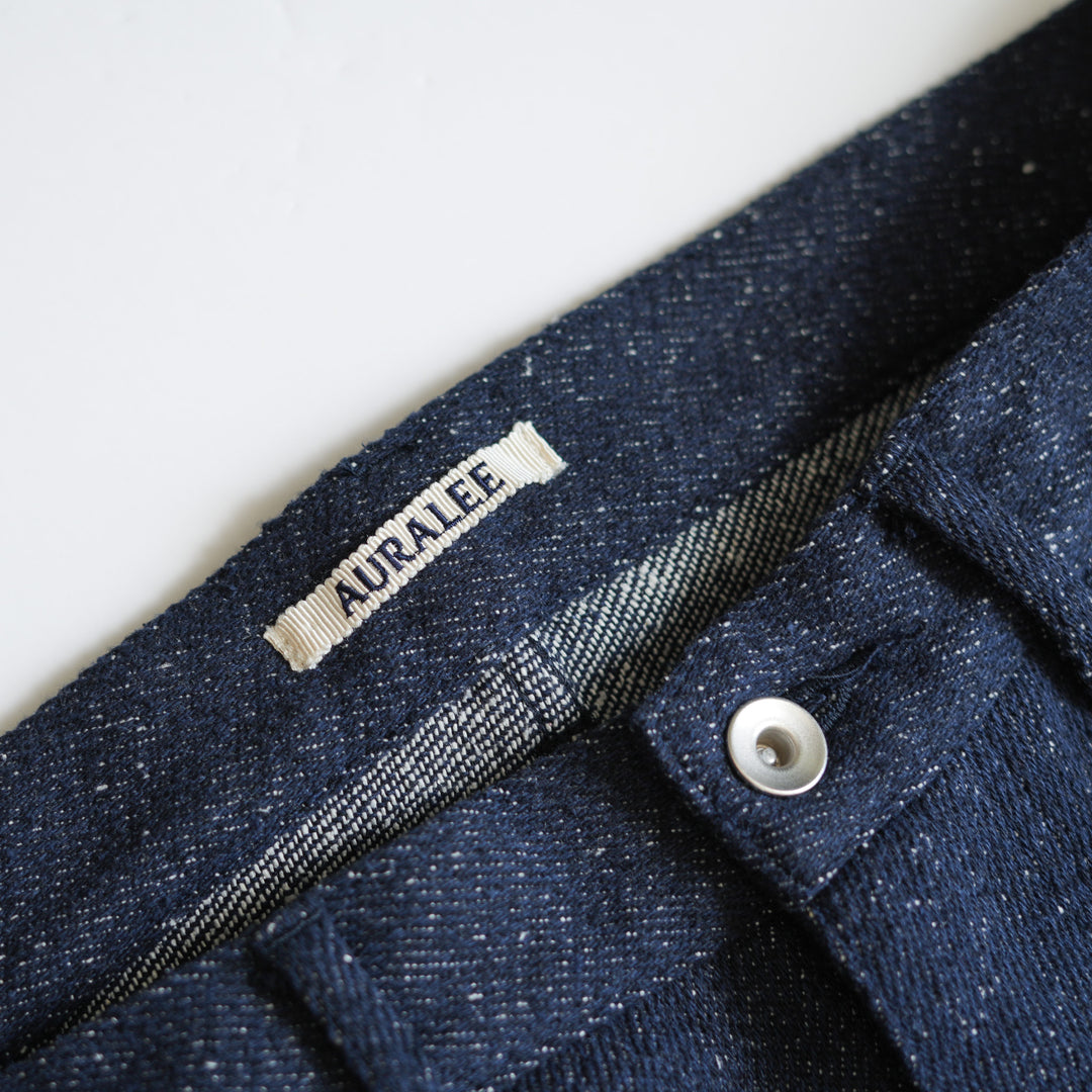 26AW】AURALEE SILK NEP DENIM 5P WIDE PANTS 