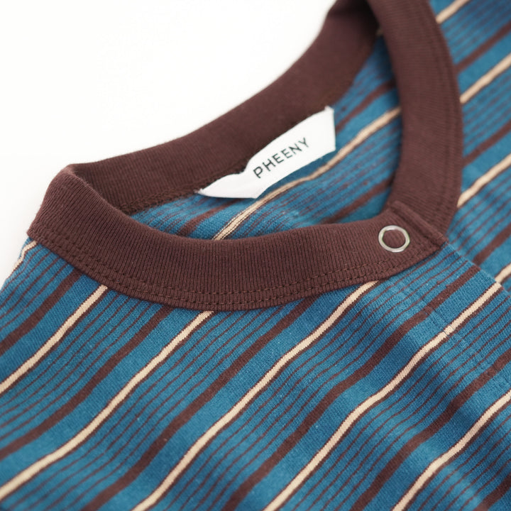 26AW】PHEENY Multi-Border Tucked-shoulder Cardigan