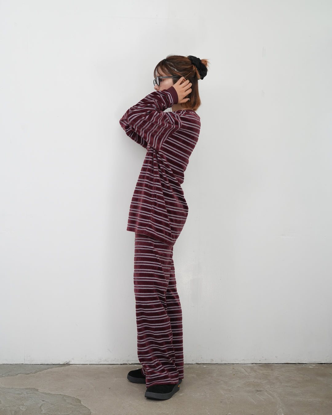 25AW】PHEENY Velvet border L/S 