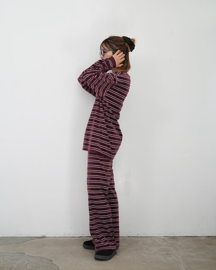 25AW】PHEENY Velvet border L/S 