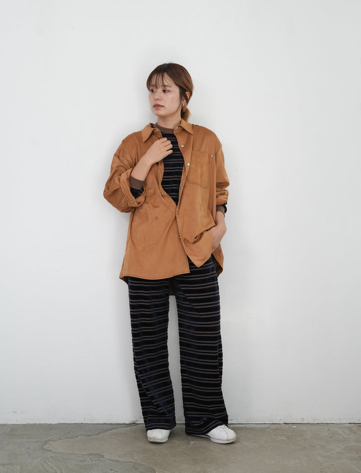 25AW】PHEENY Velvet border L/S 