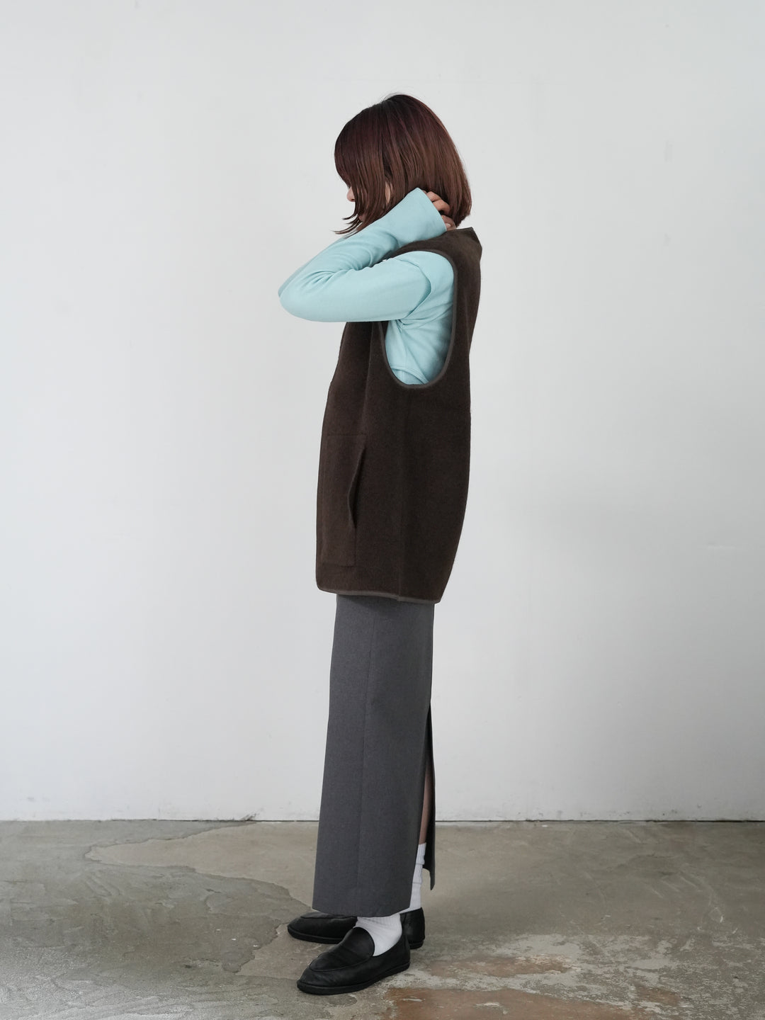 WALENODE Innocent YAK Zip-up vest 