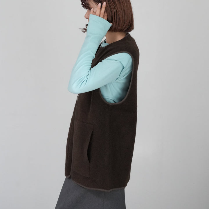 WALENODE Innocent YAK Zip-up vest 