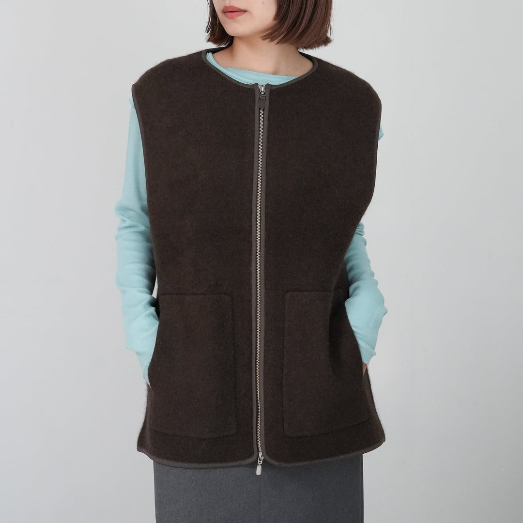 WALENODE Innocent YAK Zip-up vest 