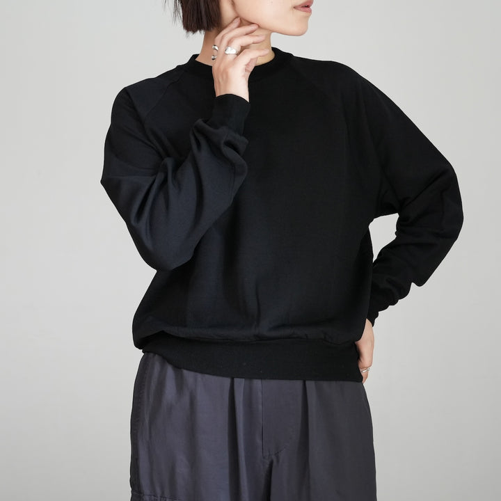 たこ　AURALEE ブラック スウェット 5 25AW】AURALEE LIGHT WOOL SWEAT P/O 