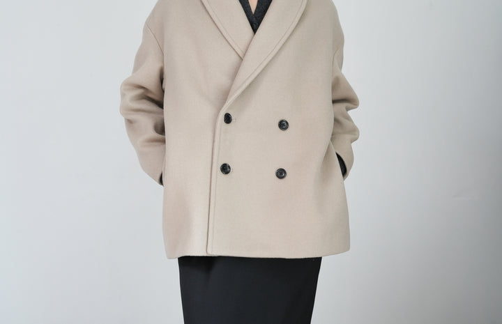 Graphpaper Light Melton Shawl Collar Coat 