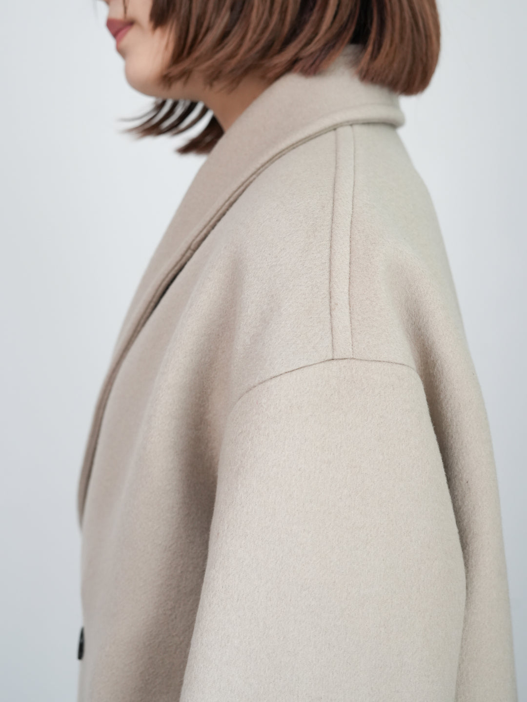 Graphpaper Light Melton Shawl Collar Coat 