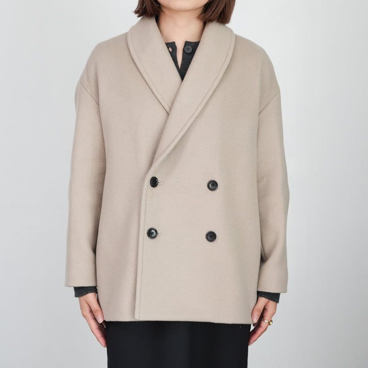Graphpaper Light Melton Shawl Collar Coat 