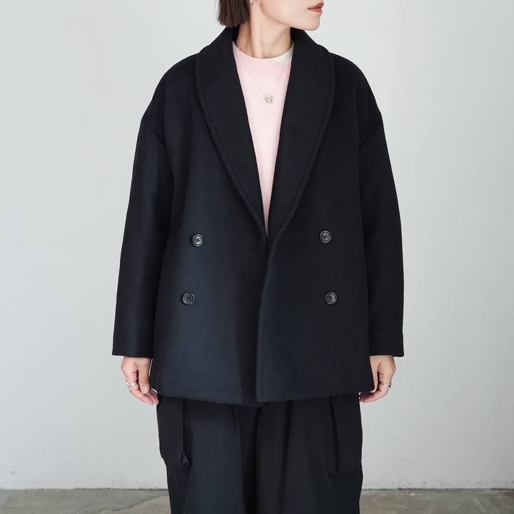 Graphpaper Light Melton Shawl Collar Coat 