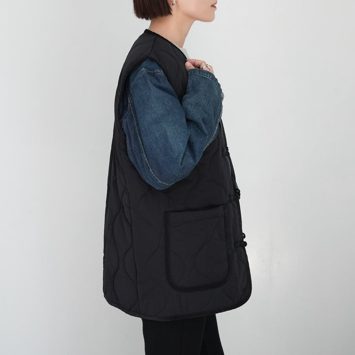 25AW】THE SHINZONE CHINA BUTTON QUILTED VEST 