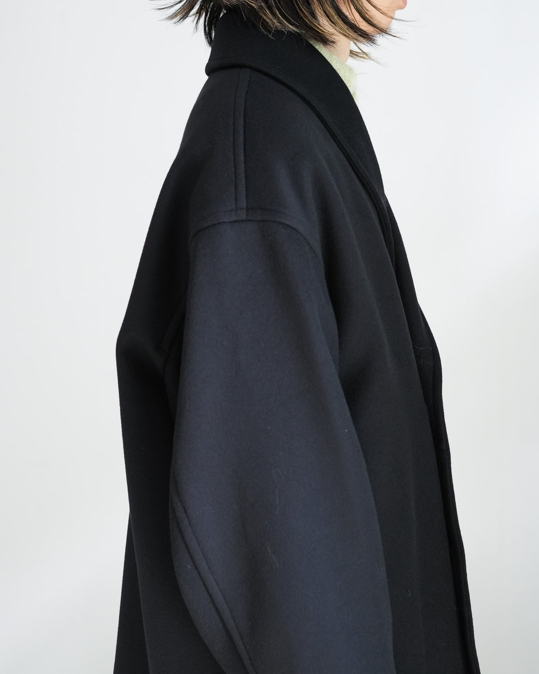 Graphpaper Light Melton Shawl Collar Coat