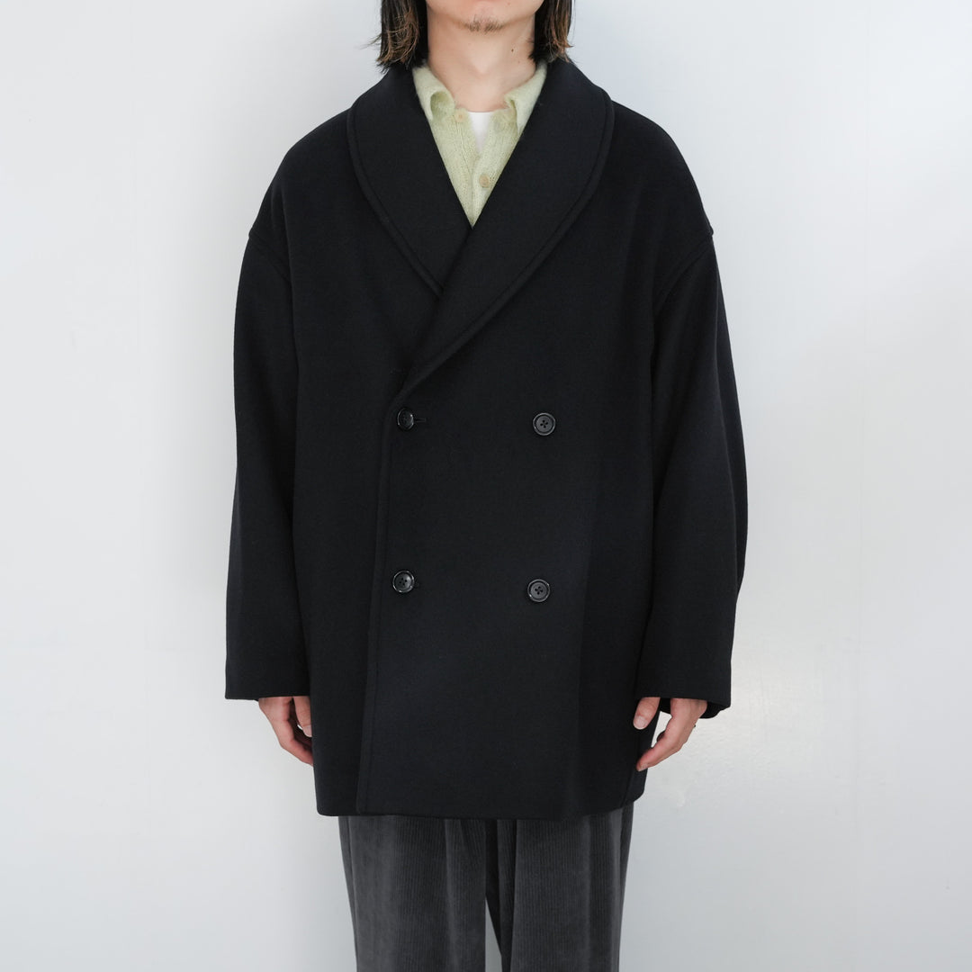 Graphpaper Light Melton Shawl Collar Coat
