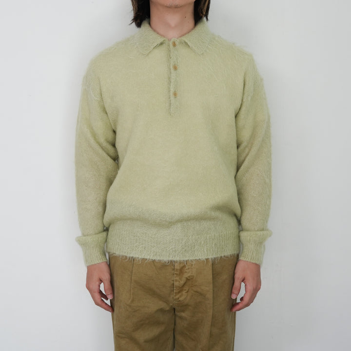 25AW】AURALEE BRUSHED SUPER KID MOHAIR KNIT POLO 