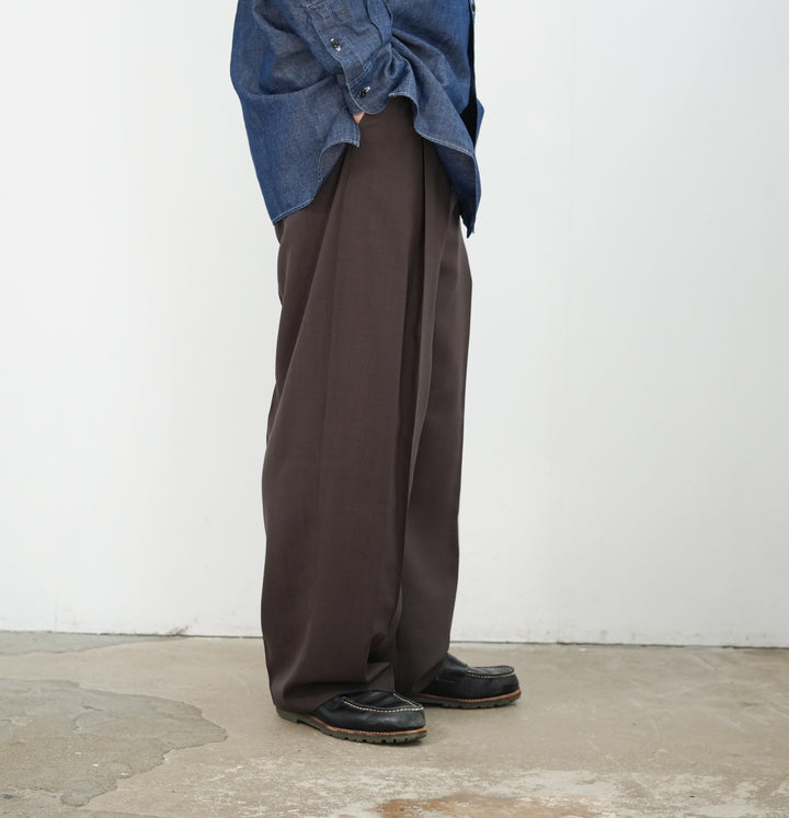 26SS】BISOWN Super 120's WOOL PLEATS TUCK SLACKS 