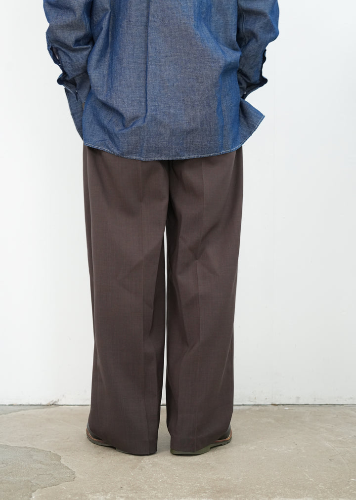 26SS】BISOWN Super 120's WOOL PLEATS TUCK SLACKS 