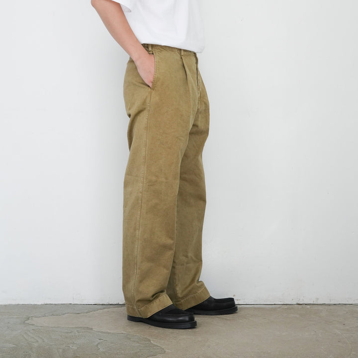 25AW】AURALEE PRODUCT DYED FINX CHINO ONE-TUCK PANTS 