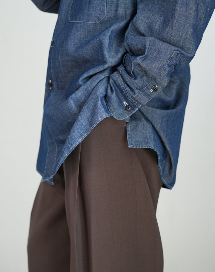 26SS】BISOWN Super 120's WOOL PLEATS TUCK SLACKS 