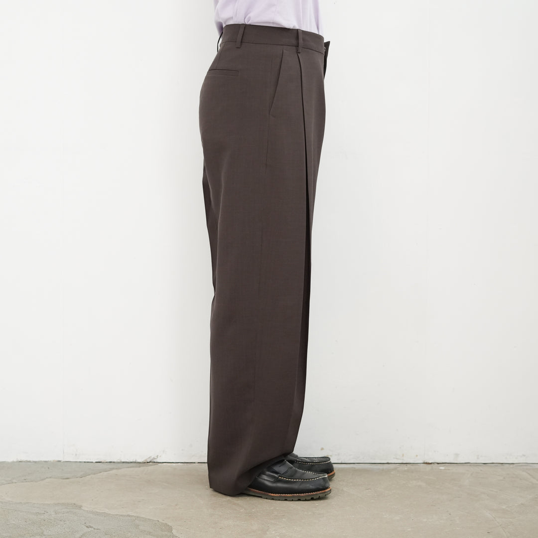 26SS】BISOWN Super 120's WOOL PLEATS TUCK SLACKS 