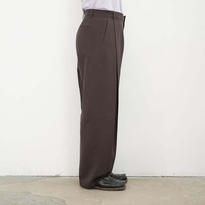 26SS】BISOWN Super 120's WOOL PLEATS TUCK SLACKS 