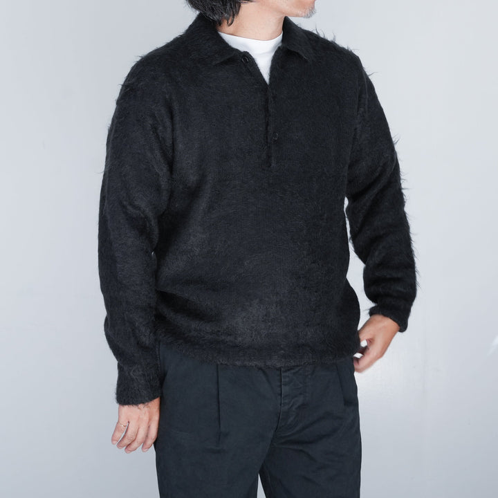 25AW】AURALEE BRUSHED SUPER KID MOHAIR KNIT POLO 