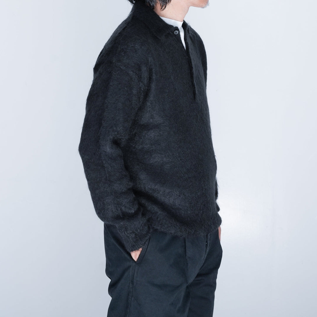 25AW】AURALEE BRUSHED SUPER KID MOHAIR KNIT POLO 