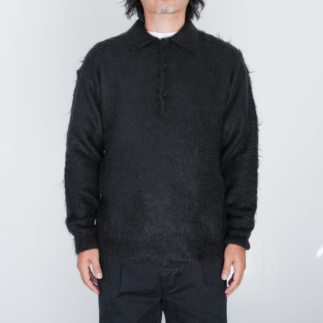 【未使用】AURALEE KNIT POLO ネイビー0 AURALEE(オーラリー)SUPER HIGH GAUGE COTTON KNIT POLO A25SP02KA