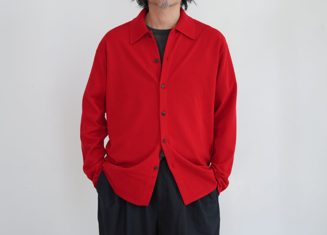 25AW HIGH TWIST WOOL KNIT VーNECK P/O RED