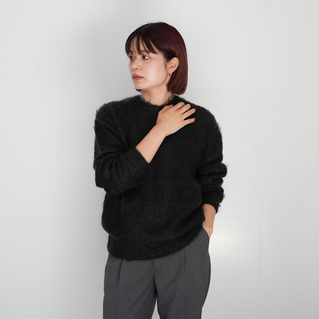 AURALEE BRUSHED SUPER KID MOHAIR KNIT 黒4 AURALEE BRUSHED SUPER KID MOHAIR KNIT CARDIGAN INK BLACK