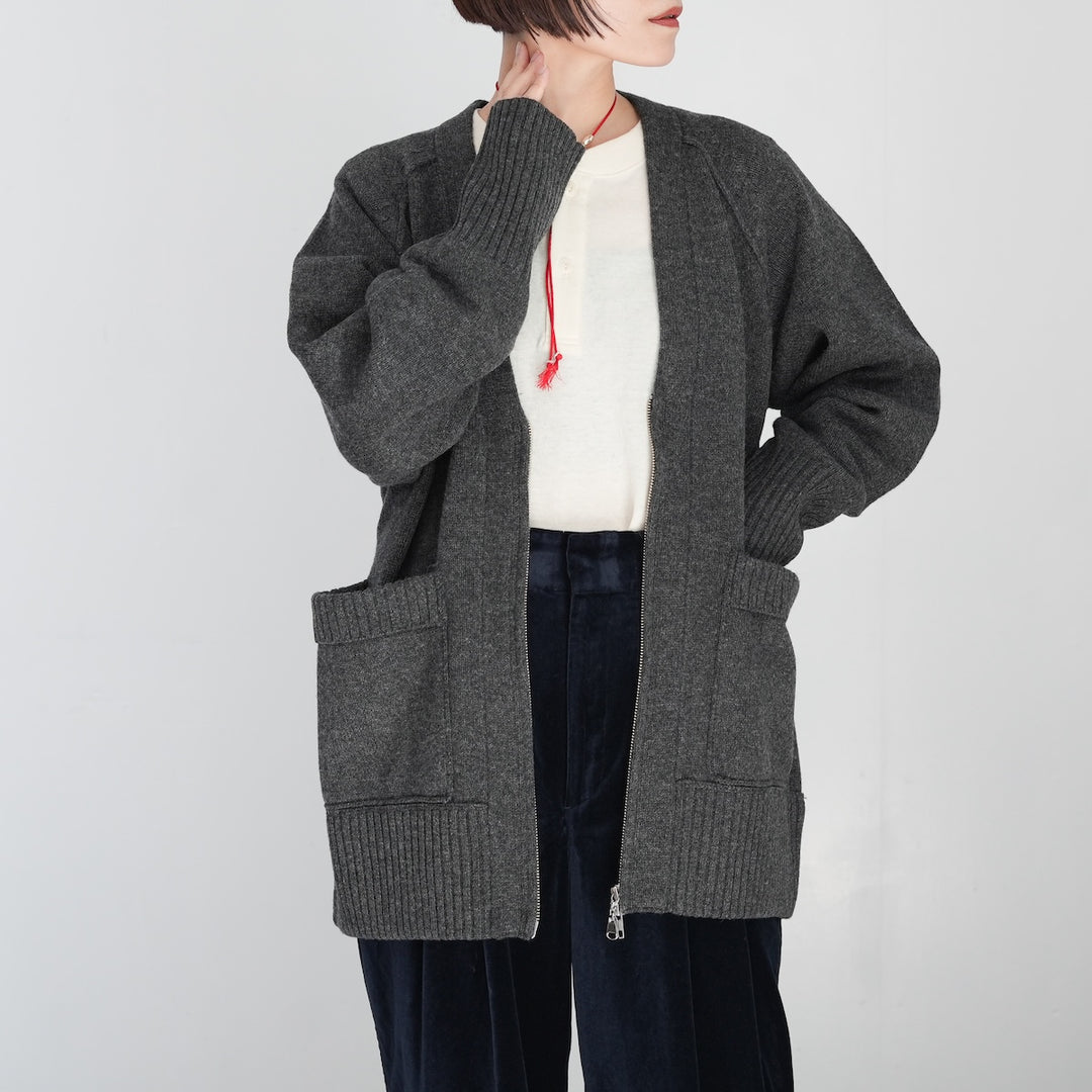 25AW】THE SHINZONE WOOL KNIT ZIP CARDIGAN 