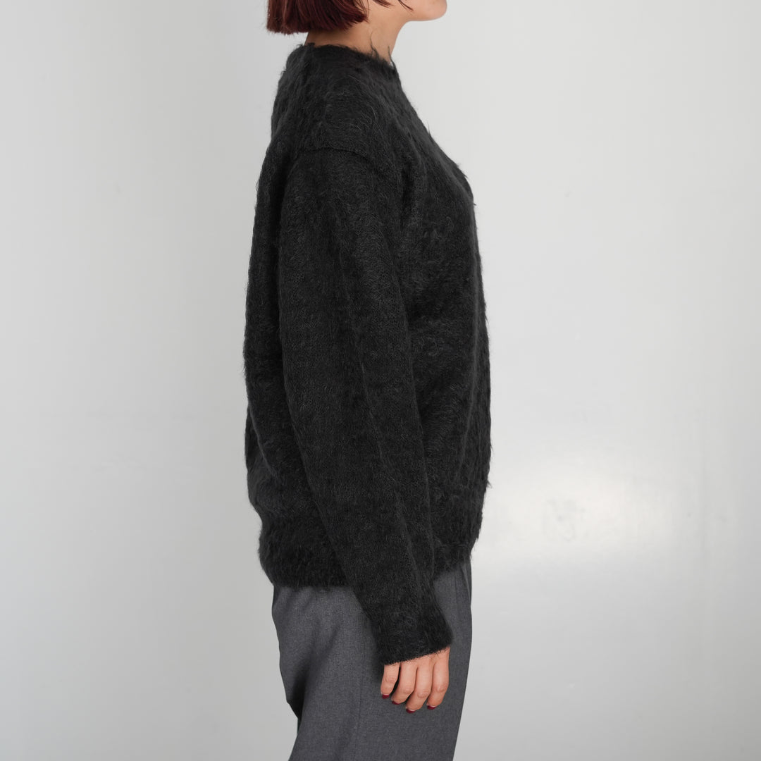 TI Auralee新品未使用スーパーキッドモヘアニット希少5ブラック オーラリー/AURALEE /ニット/スーパーキッドモヘアニット