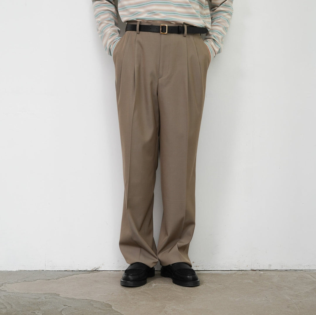 25AW】AURALEE LIGHT WOOL MAX GABARDINE TWO-TUCK SLACKS
