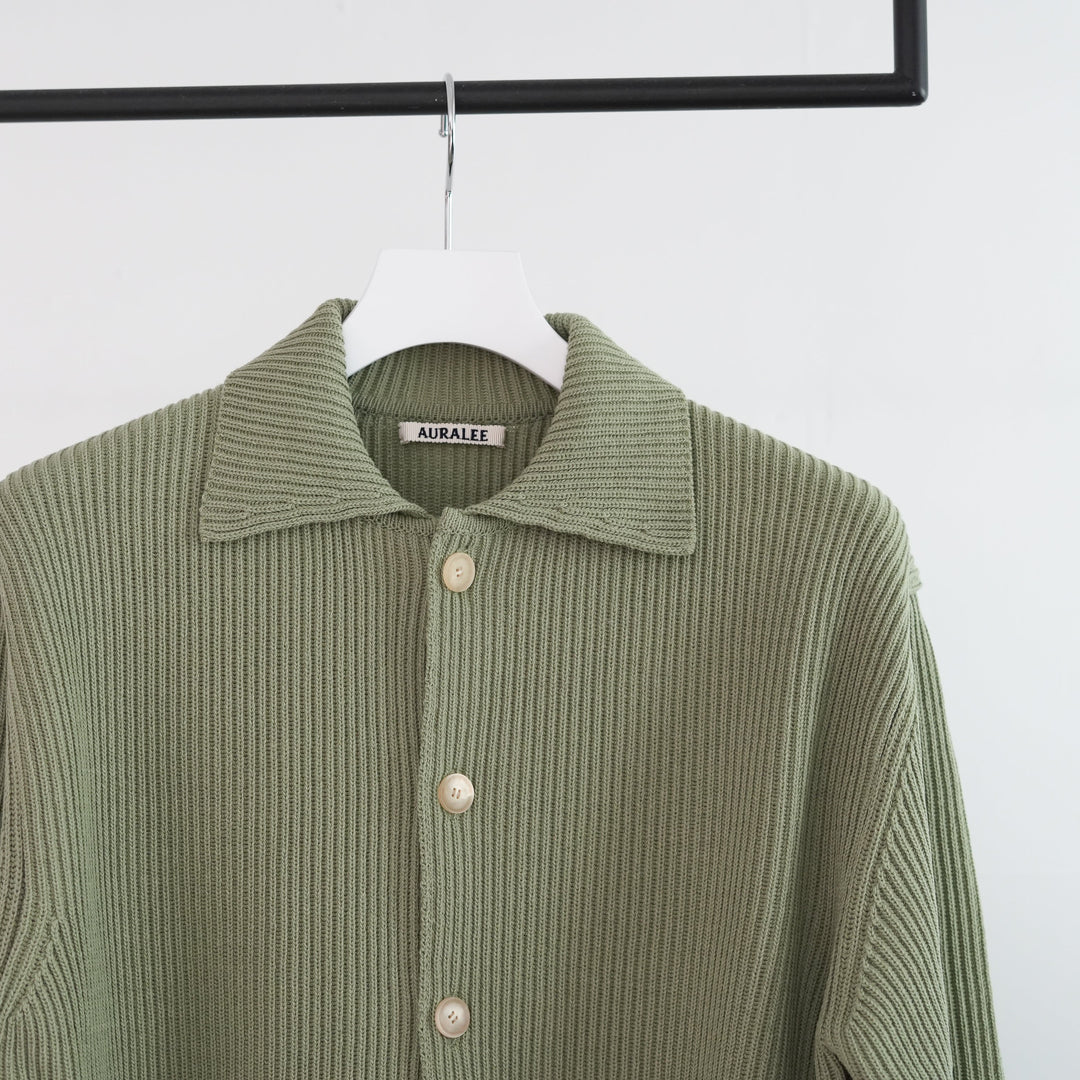25AW】AURALEE SUPER FINE WOOL RIB KNIT SHIRT CARDIGAN 
