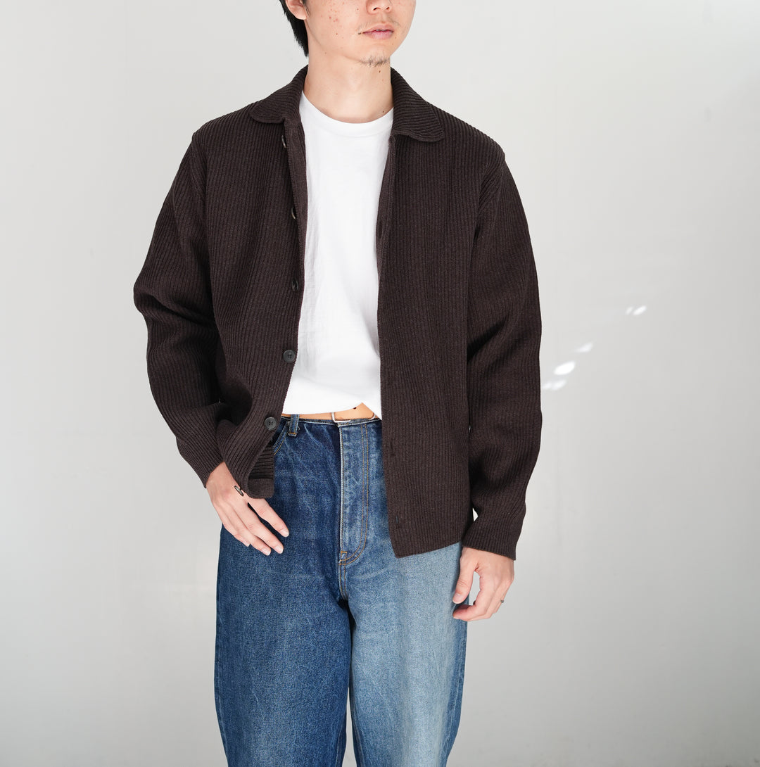 25AW】AURALEE SUPER FINE WOOL RIB KNIT SHIRT CARDIGAN 