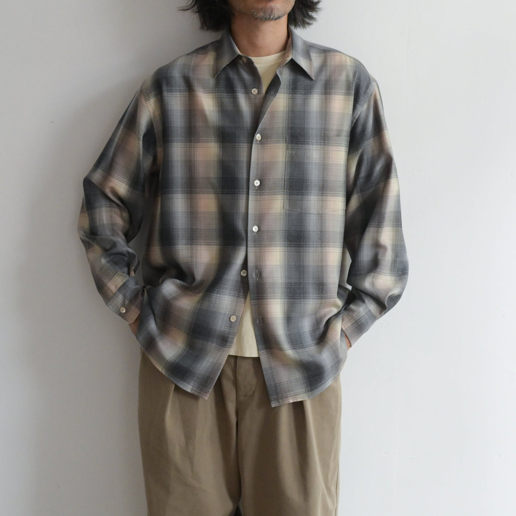 【24AW】AURALEE SUPER LIGHT WOOL CHECK SHIRT 